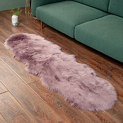 LUUCOZK Tapis moelleux en fausse fourrure, tapis à poils longs pour chambre à coucher, salon, violet clair-60x120cm