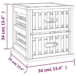 vidaXL Tables de chevet 2 pcs 34x34x34 cm Bois massif de noyer pas cher