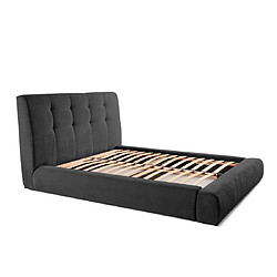 Lisa Design Onyx - lit coffre - 140x190 cm - en velours côtelé - sommier inclus Onyx - lit coffre - 140x190 cm - en velours côtelé - sommier inclus - Gris foncé