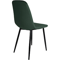 Acheter Decoshop26 Lot de 4 chaises de salle à manger design moderne en tissu velours vert foncé pieds en métal noir 10_0001826