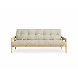 Inside 75 Canapé convertible futon GRAB pin naturel coloris beige couchage 130 cm.