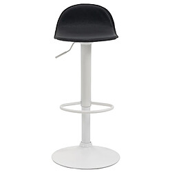 Avis Decoshop26 Lot de 2 tabourets de bar avec repose-pieds en PVC noir pied trompète en métal blanc 10_0004262