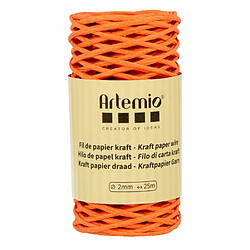 Artemio Fil de papier kraft orange 2mm x 25 m