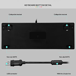 General Clavier de jeu, clavier de jeu Full RGB Hotswap avec commutateurs rouges, mini clavier de bureau filaire compact à 87 touches rétroéclairé par LED, pour PC/Mac Gamer, dactylographe, voyage,(noir) pas cher