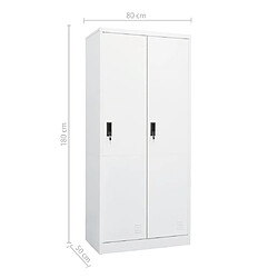 vidaXL Garde-robe Blanc 80x50x180 cm Acier pas cher