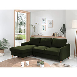 Lisa Design Will - canapé d'angle gauche - convertible avec coffre - 4 places - en tissu Will - canapé d'angle gauche - convertible avec coffre - 4 places - en tissu - Vert