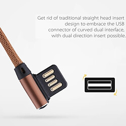 Avis Wewoo Câble café pour iPhone X / 8 et 8 Plus / 7 7 Plus / 6 6 6 Plus 6 Plus / 5 5S & SE 5C / iPad 1m 2.4A Sortie USB à Lightning 8 broches Double Coude Conception Nylon Weave Style Data Sync de Charge