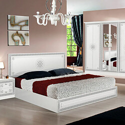 Dansmamaison Chambre complète 160*200 Blanc/Gris - HURFA