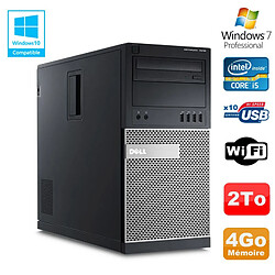 PC Tour Dell Optiplex 7010 Core I5-3470 3.2Ghz 4Go Disque 2To DVD WIFI Win 7 · Occasion 