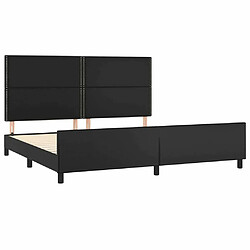 Acheter Maison Chic Cadre/structure de lit avec tête de lit pour adulte - Lit Moderne Chambre Noir 200x200 cm Similicuir -MN80824