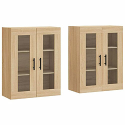 Maison Chic Lot de 2 Armoires murales,Meuble de Rangement,Armoire Suspendue chêne sonoma bois d'ingénierie -MN49093