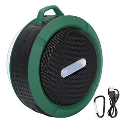 ComfortXL Enceinte bluetooth c6 avec ventouse, mousqueton et mini subwoofer étanche pour sports en plein air - vert