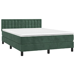 Avis Maison Chic Lit Adulte - Lit simple Lit à sommier tapissier et matelas moelleux - Meuble de Chambre - Vert foncé 140x200cm Velours -MN21486