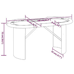 vidaXL Table de poker 8 joueurs avec plateau à jetons Vert 160x80x75cm pas cher