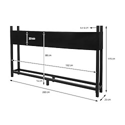 ML-Design Étagère en Métal pour Bois de Cheminée avec Couvercle, 200x25x115 cm, Anthracite, Aide à l'Empilage Extérieur avec Housse de Protection, 0,8 m³ / 1,3 SRM, Rangement Bûche pour Jardin/Abri pas cher