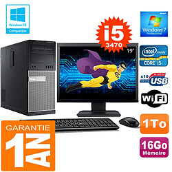 PC Tour DELL 7010 Core I5-3470 Ram 16Go Disque 1 To Wifi W7 Ecran 19" · Occasion 