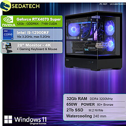 Sedatech Pack PC Gamer Pro V360 • Intel i9-12900KF • RTX4070 Super • 32Go RAM • 2To SSD M.2 • Windows 11 • Moniteur 28"