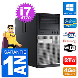 PC Tour Dell 9020 Intel Core i7-4770 RAM 4Go Disque Dur 2To Windows 10 Wifi · Occasion 