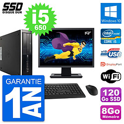 PC HP 8100 SFF Ecran 19" Intel Core i5-650 RAM 8Go SSD 120Go Windows 10 Wifi · Occasion 