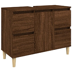 vidaXL Meuble d'évier chêne marron 80x33x60 cm bois d'ingénierie