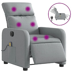 Maison Chic Fauteuil Relax pour salon, Fauteuil de massage inclinable électrique gris clair tissu -GKD82530