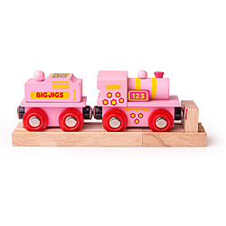 Bigjigs Rail Machine à chemin de fer en bois rose 123 