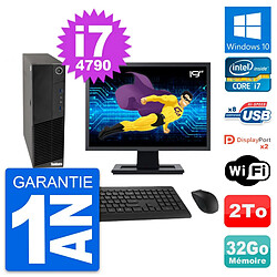 PC Lenovo M83 SFF Ecran 19" Core i7-4790 RAM 32Go Disque Dur 2To Windows 10 Wifi - Occasion