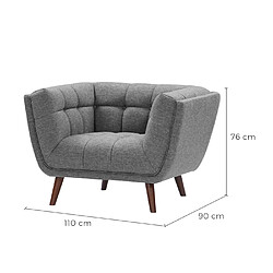 Rendez Vous Deco Fauteuil Carmen capitonné gris