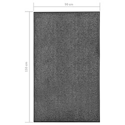 vidaXL Paillasson lavable Anthracite 90x150 cm pas cher