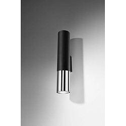 Luminaire Center Applique murale Loopez Acier Chrom,noir 2 ampoules 29cm