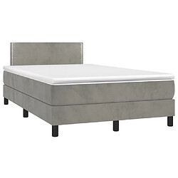 Avis vidaXL Sommier à lattes de lit avec matelas LED Gris clair 120x200 cm