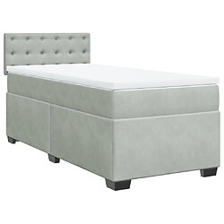 Vidaxl Sommier à lattes de lit et matelas Gris clair 100x200cm Velours 