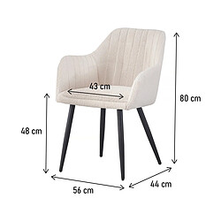 Avis palozi home Lot de 2 chaises de salle a manger bouclette Velma - Blanc