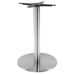 Alterego Pied de table 'PLATO' 75 en acier brossé avec base ronde