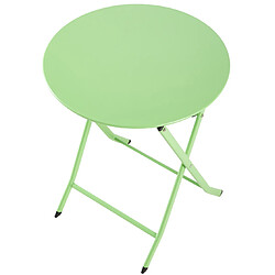 Avis Pegane Ensemble de jardin table ronde + 2 chaises pliantes coloris vert pistache