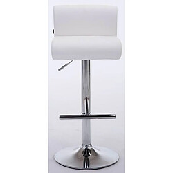 Decoshop26 Lot de 2 tabourets de bar chaises haute généreusement rembourrés en métal chromé et PVC blanc 10_0004058