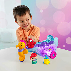 Fisher-Price Coffret Jouet Musical Calèche De La Mer Lumineuse À Pousser, avec Figurines Ariel Et Polochon Inclus, Jouet Enfant, De 18 Mois À 5 Ans, HMX83