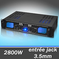 Skytec SPL1000 Ampli DJ PA Audio LED 2800W EQ Rack 48cm 2U Skytec