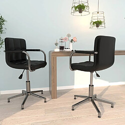 Maison Chic Lot de 2 Chaises de Salle à Manger | Chaises de salle à manger,Fauteuil pivotantes Noir Similicuir -GKD48404