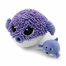 Peluche géante poisson globe et son bébé violet Gobetou Les Ptipotos - Les Déglingos