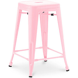 ICONIK INTERIOR Tabouret de bar - Design industriel - 60cm - Nouvelle édition - Stylix Rose 