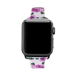 Wewoo Bracelet en silicone pour Apple Watch séries 5 et 4 40 mm motif fleur pourpre