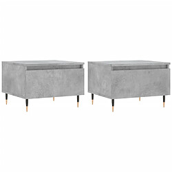 vidaXL Tables basses 2 pcs gris béton 50x46x35 cm bois d'ingénierie