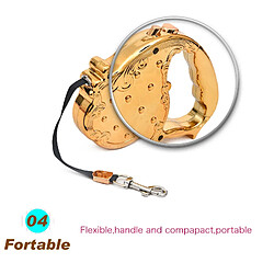 Universal Luxury Gold Design Chien Automatic Retractable Pet Cat Flexible Car Belt 3m Long Animal 20kg Corde | Ceinture Retractable | Animaux Retractables pas cher