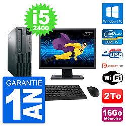 PC Lenovo M82 SFF Ecran 27" Intel i5-2400 RAM 16Go Disque 2To Windows 10 Wifi · Occasion 