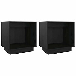 Maison Chic Lot de 2 Tables de chevet - Tables de Nuit Noir 40x30x40 cm Bois de pin solide