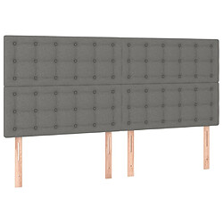 Acheter Maison Chic Tête de lit scandinave à LED,meuble de chambre Gris foncé 200x5x118/128 cm Tissu -MN75669