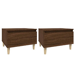 vidaXL Tables d'appoint 2 pcs Chêne marron 50x46x35 cm Bois ingénierie