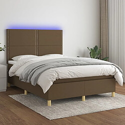 Sommier à lattes,Cadre à lattes de lit pour Adulte matelas et LED Marron foncé 140x200 cm -MN37294