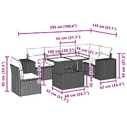 Acheter vidaXL Salon de jardin avec coussins 7 pcs gris clair résine tressée